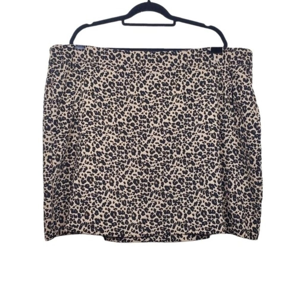 Loft Womens Tan Black Leopard Animal Print Mini Skirt Size 24